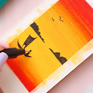 draw-a-sunset-with-markers-with-blending-technique-step-7